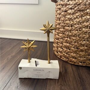 Threshold Gold Starburst Candleholder Duo